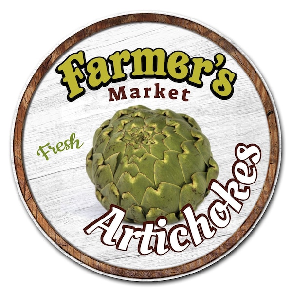 Signmission Corrugated Plastic Sign With Stakes 16in Circular-Farmers Market Artichokes, C-16-CIR-WS-Artichokes C-16-CIR-WS-Artichokes - main